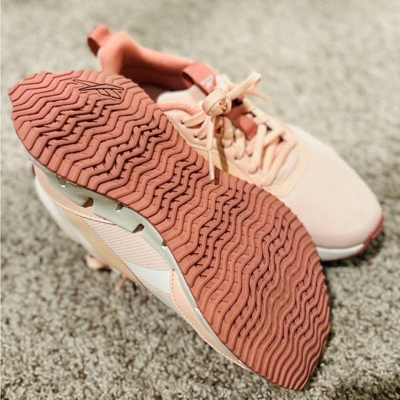 Reebok Women's Coral and White Athletic Shoes - Picture 4 of 6